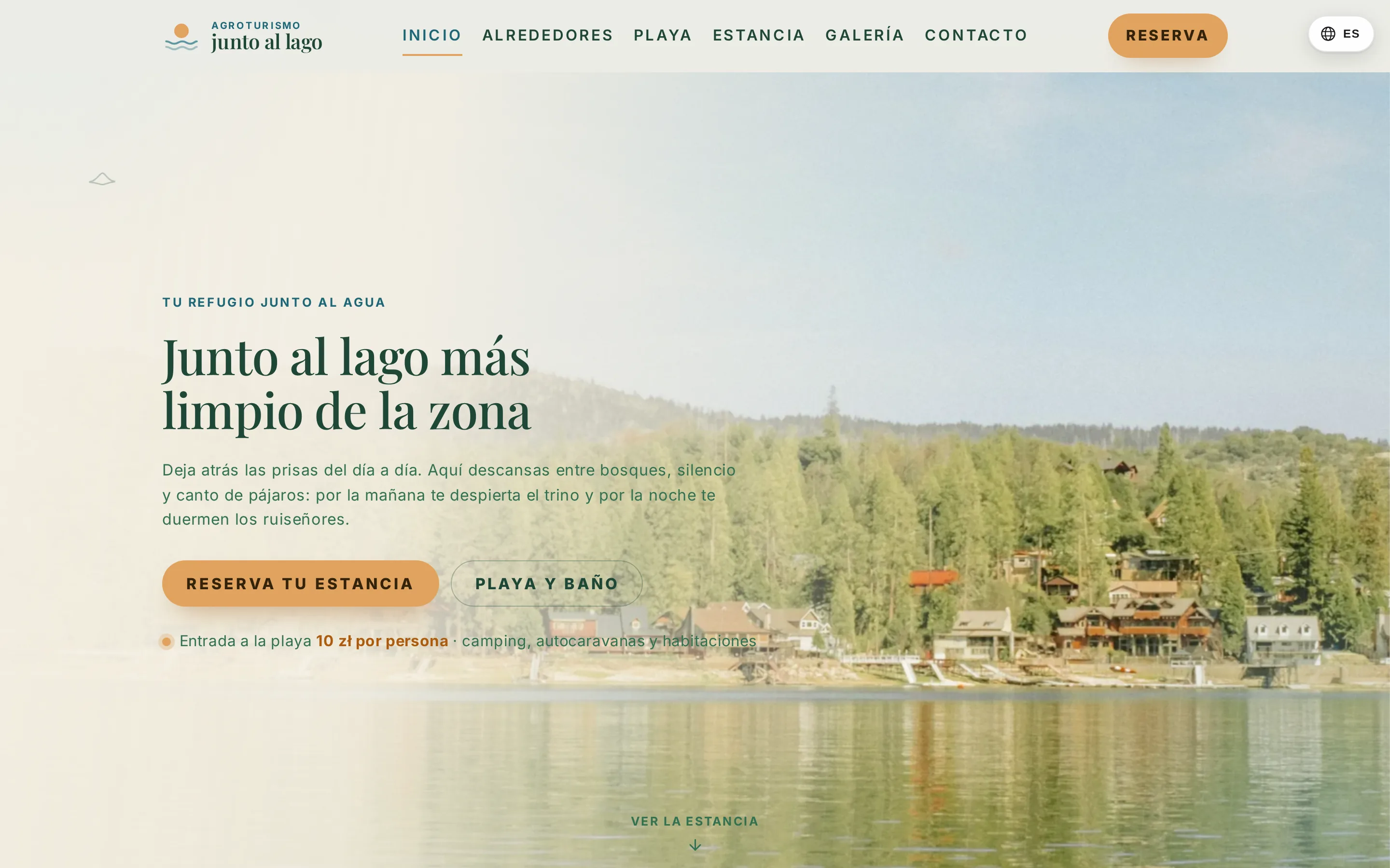Zrzut ekranu strony Agroturismo junto al lago