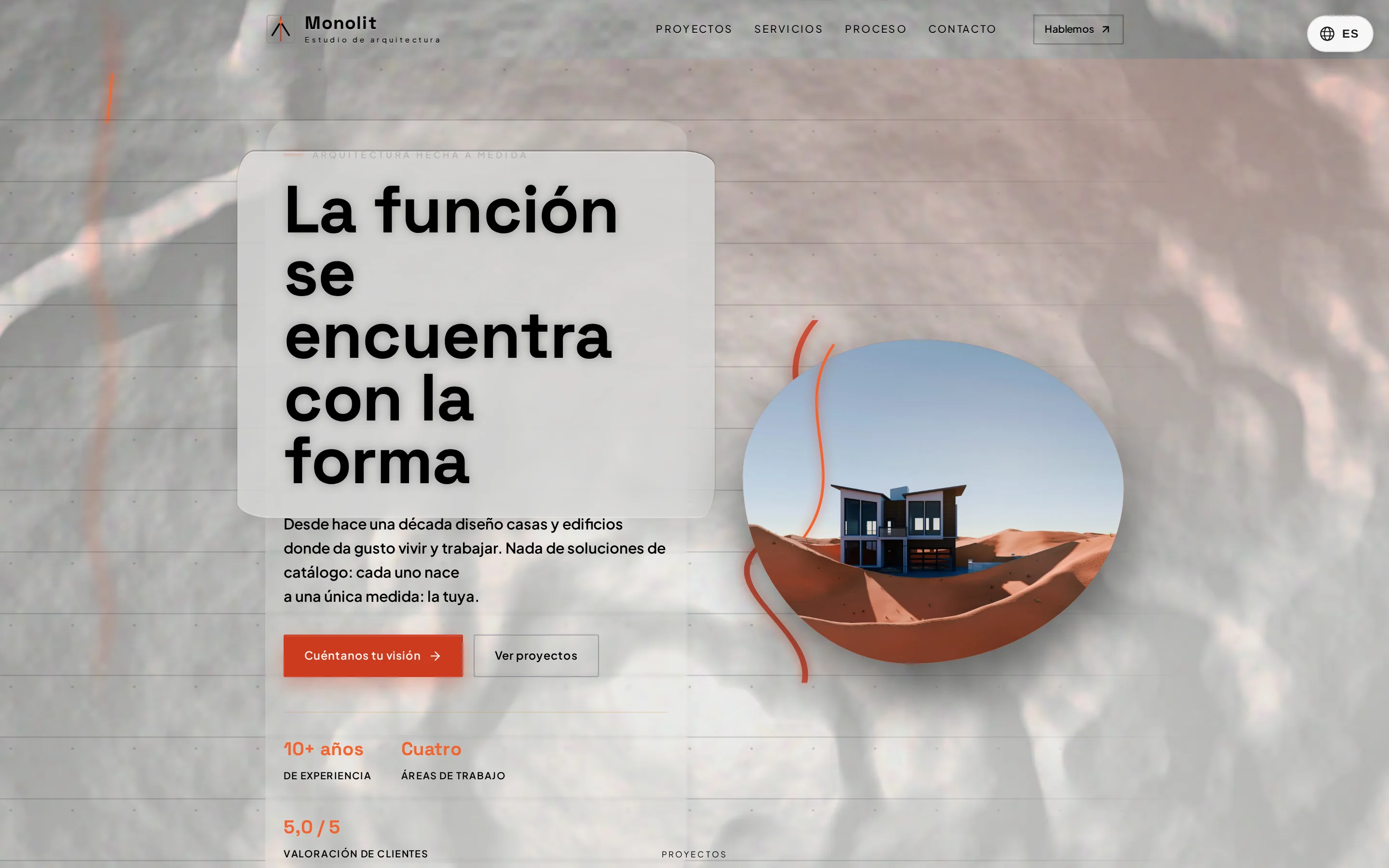 Captura de pantalla del sitio Monolit