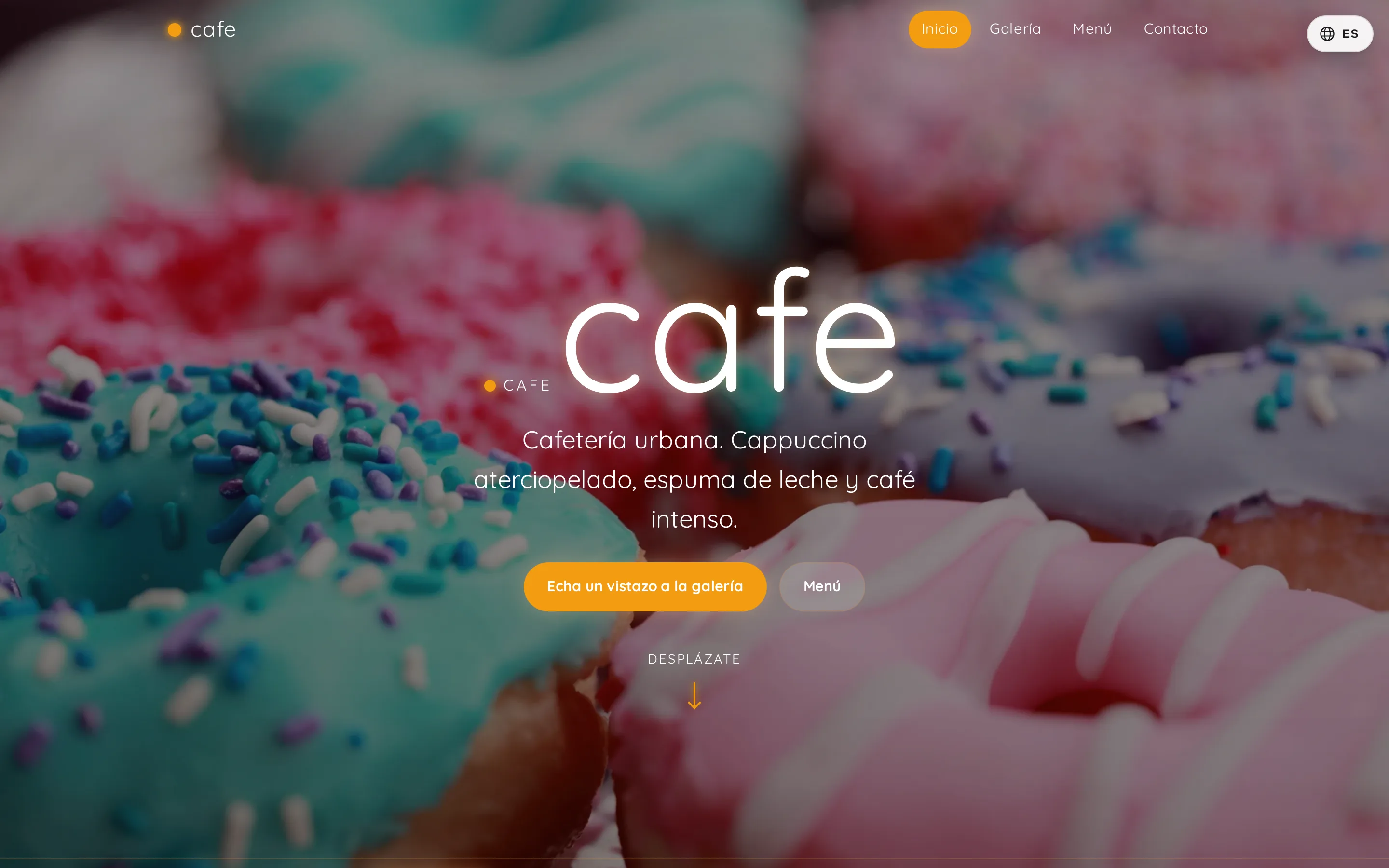 Captura de pantalla de la web cafe