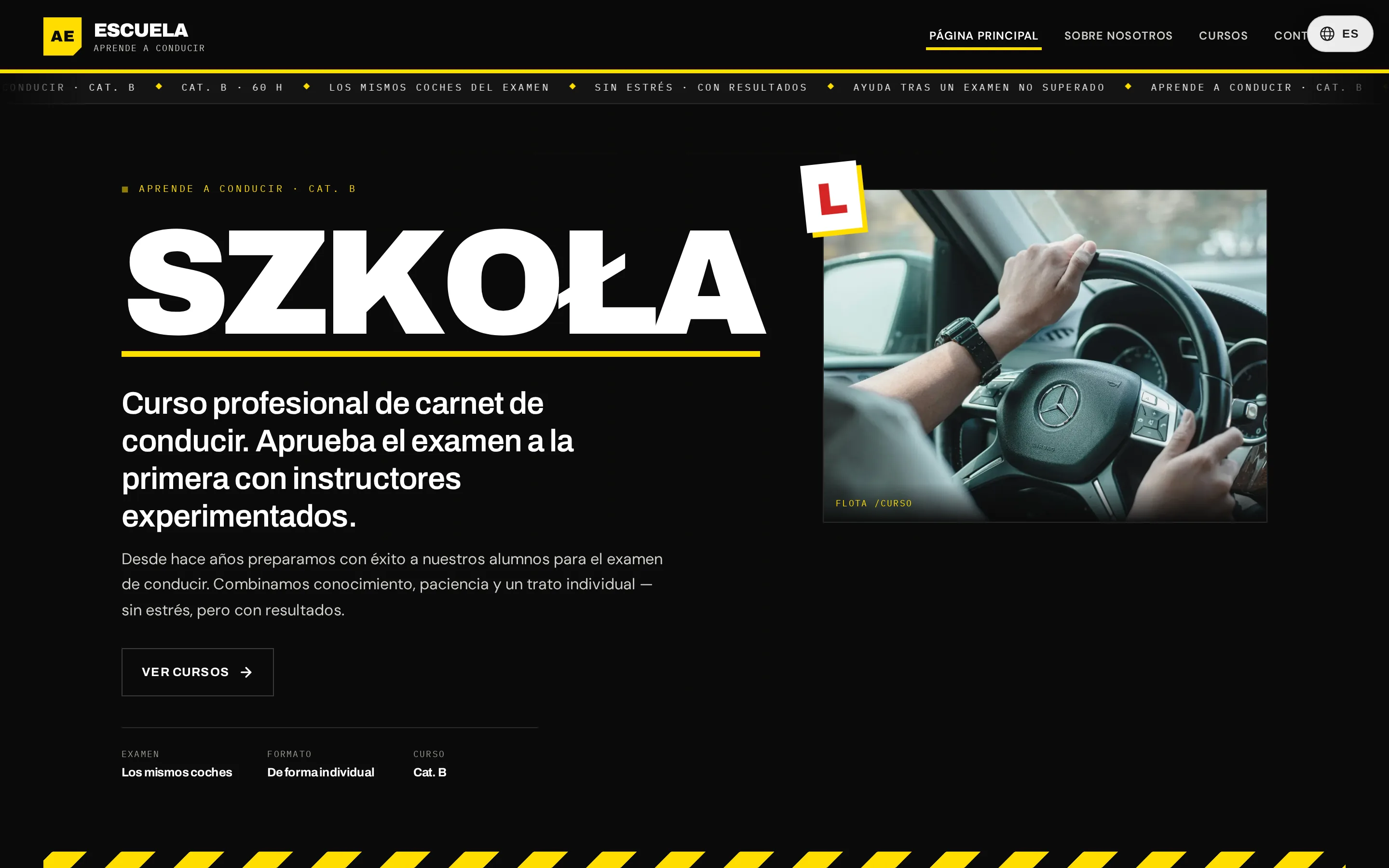Zrzut ekranu strony SJ Autoescuela