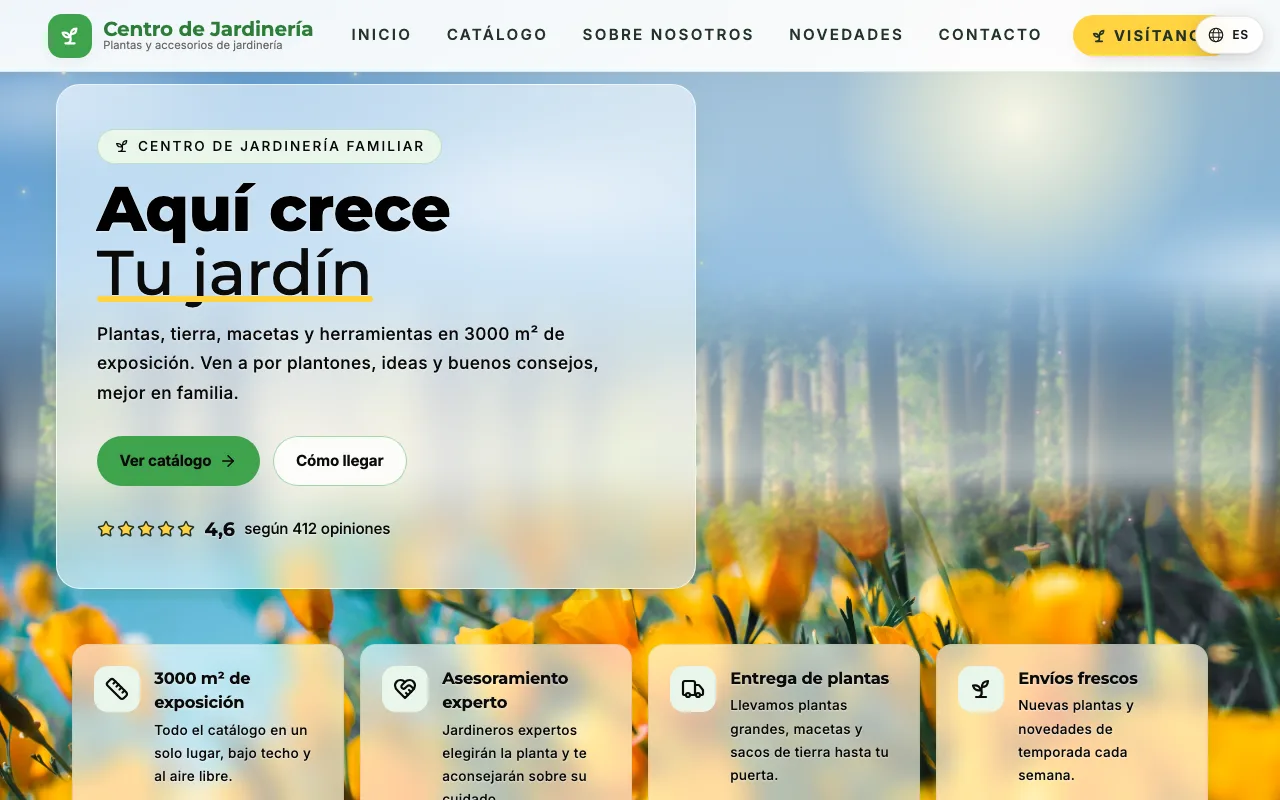 Web de Centro de jardinería