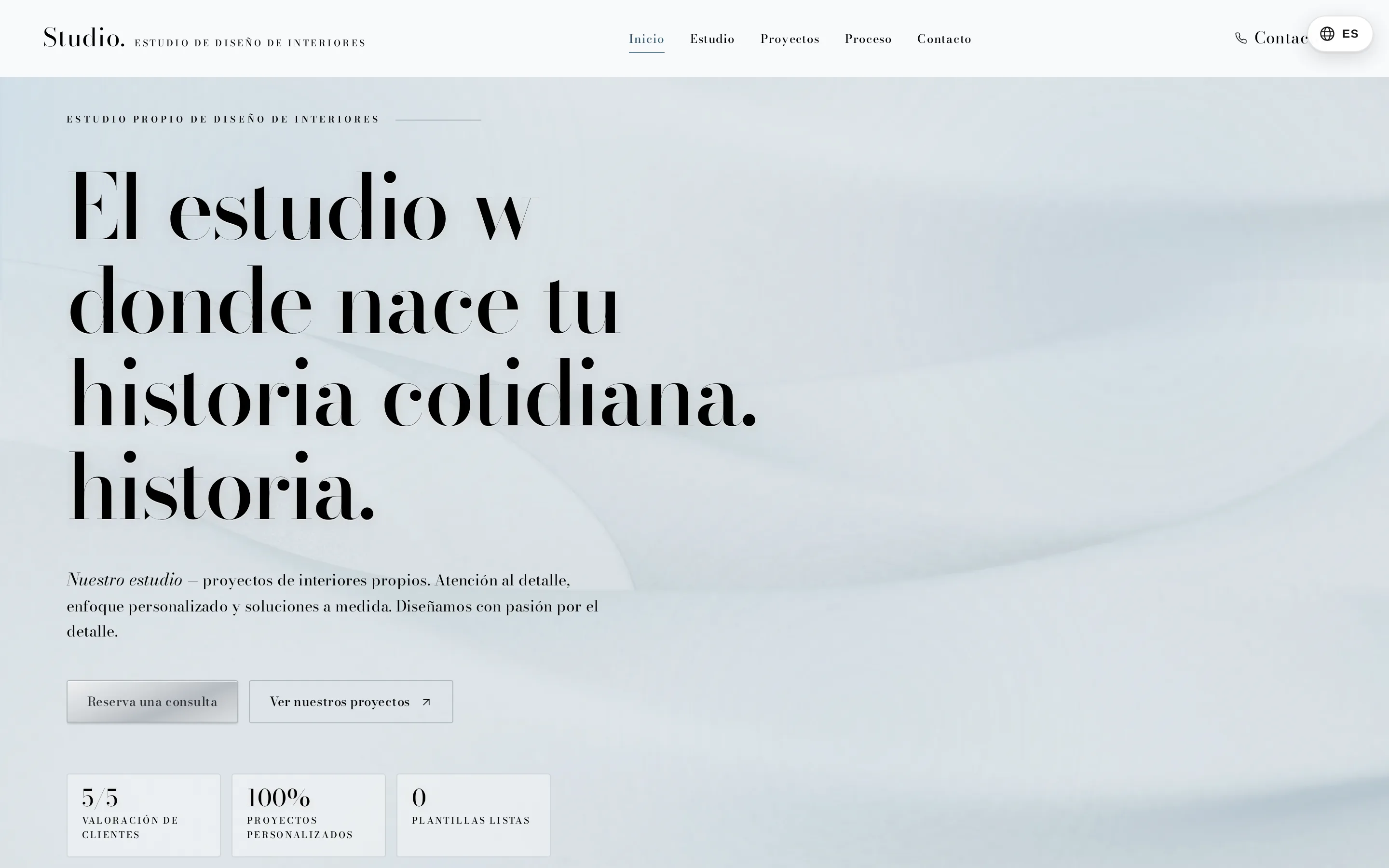 Captura de pantalla de la web Studio.